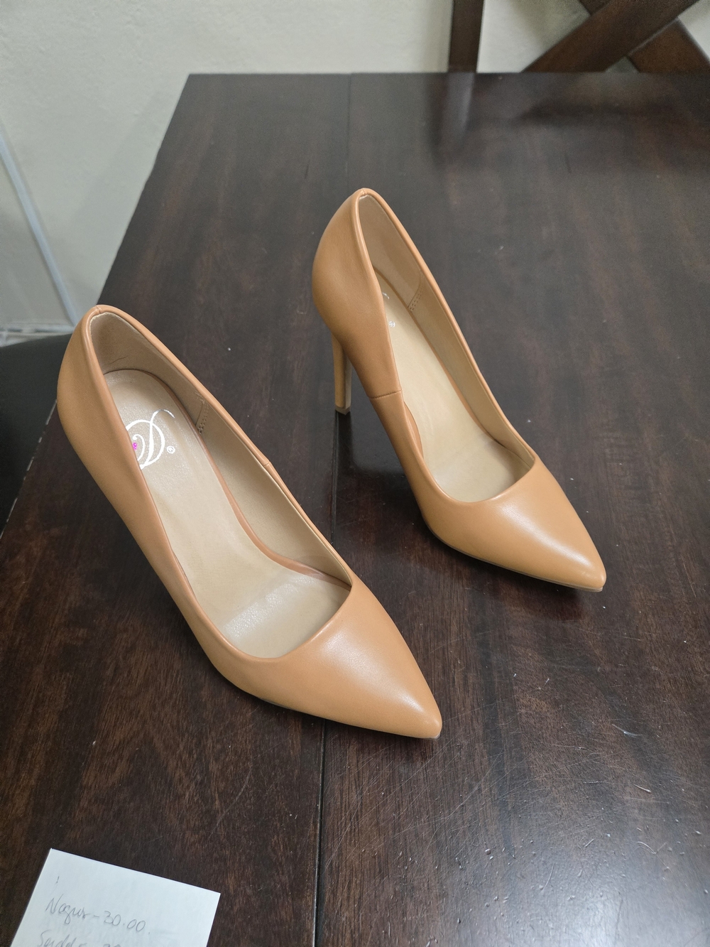 Classic Pointed-Toe High Heel Pumps in Tan